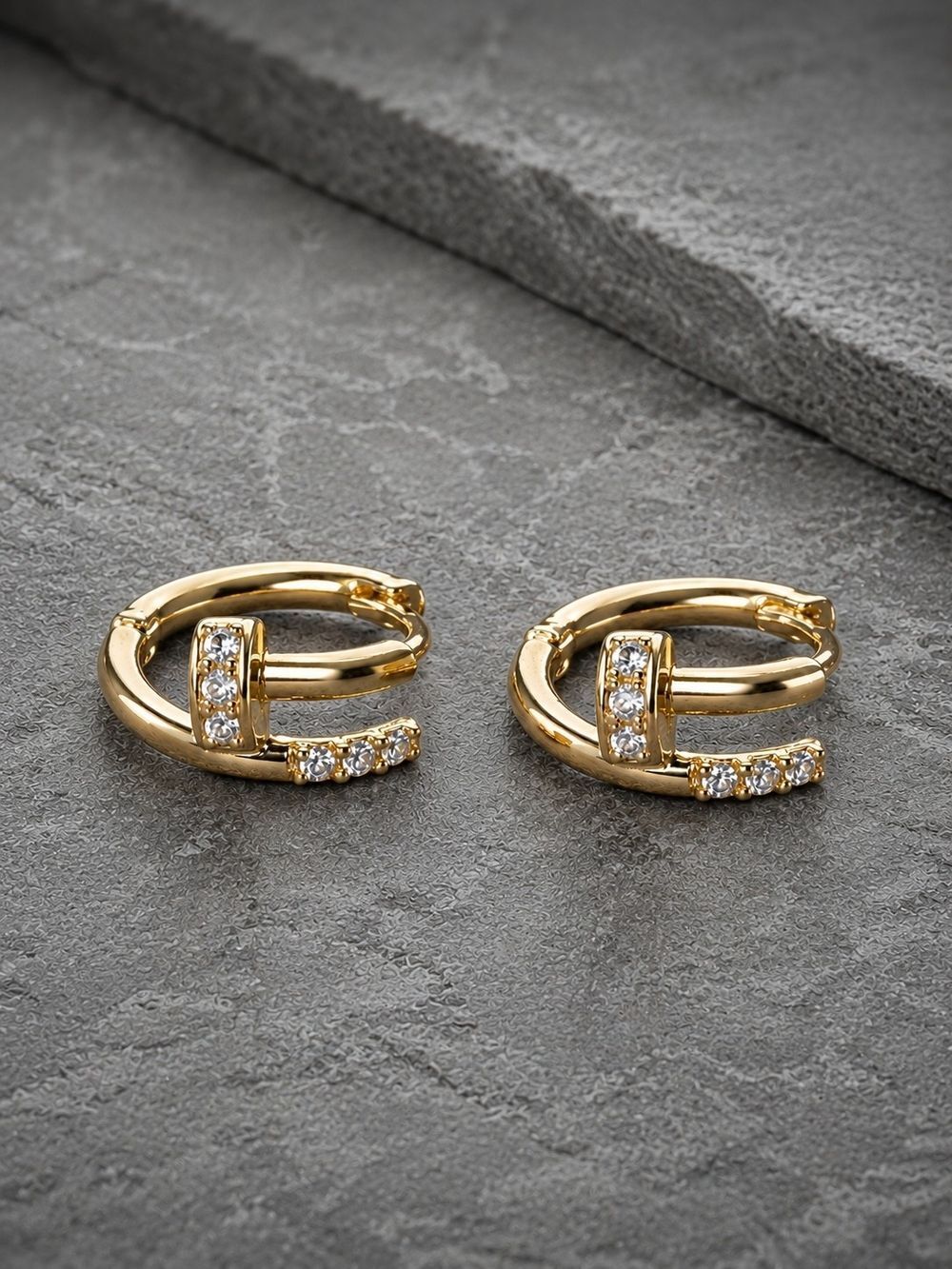 Nail Style Hoop Earrings